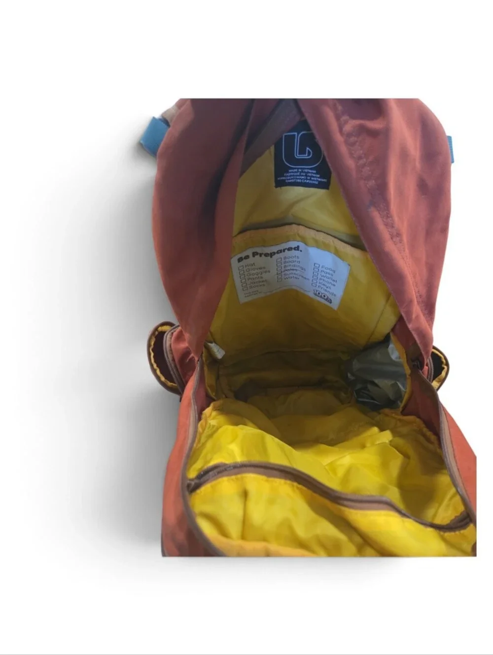 Burton HCSC Shred Scout High Cascade Red & Tan Men's Backpack with Blue Straps